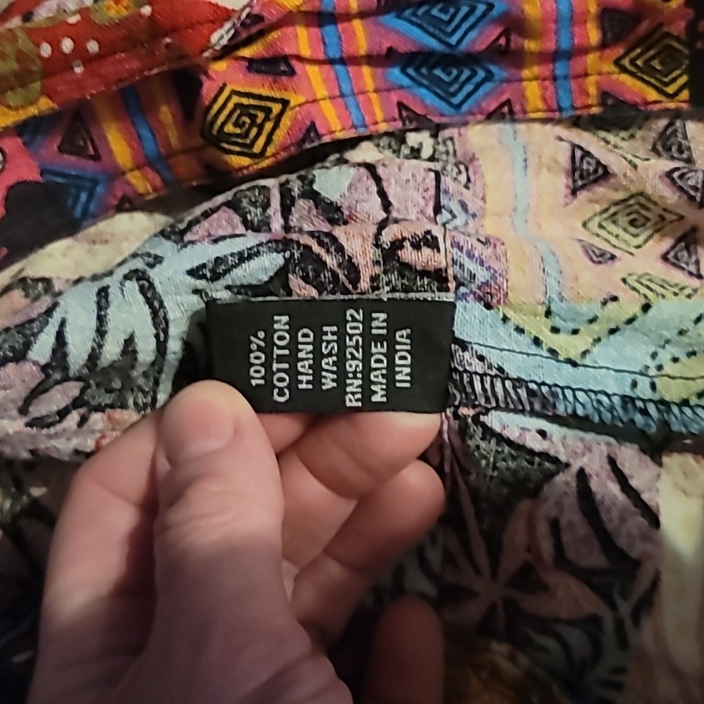 SACRED THREADS Free Spirit Hippie Patchwork Overalls Size L/XL W/pockets - Picture 8 of 8